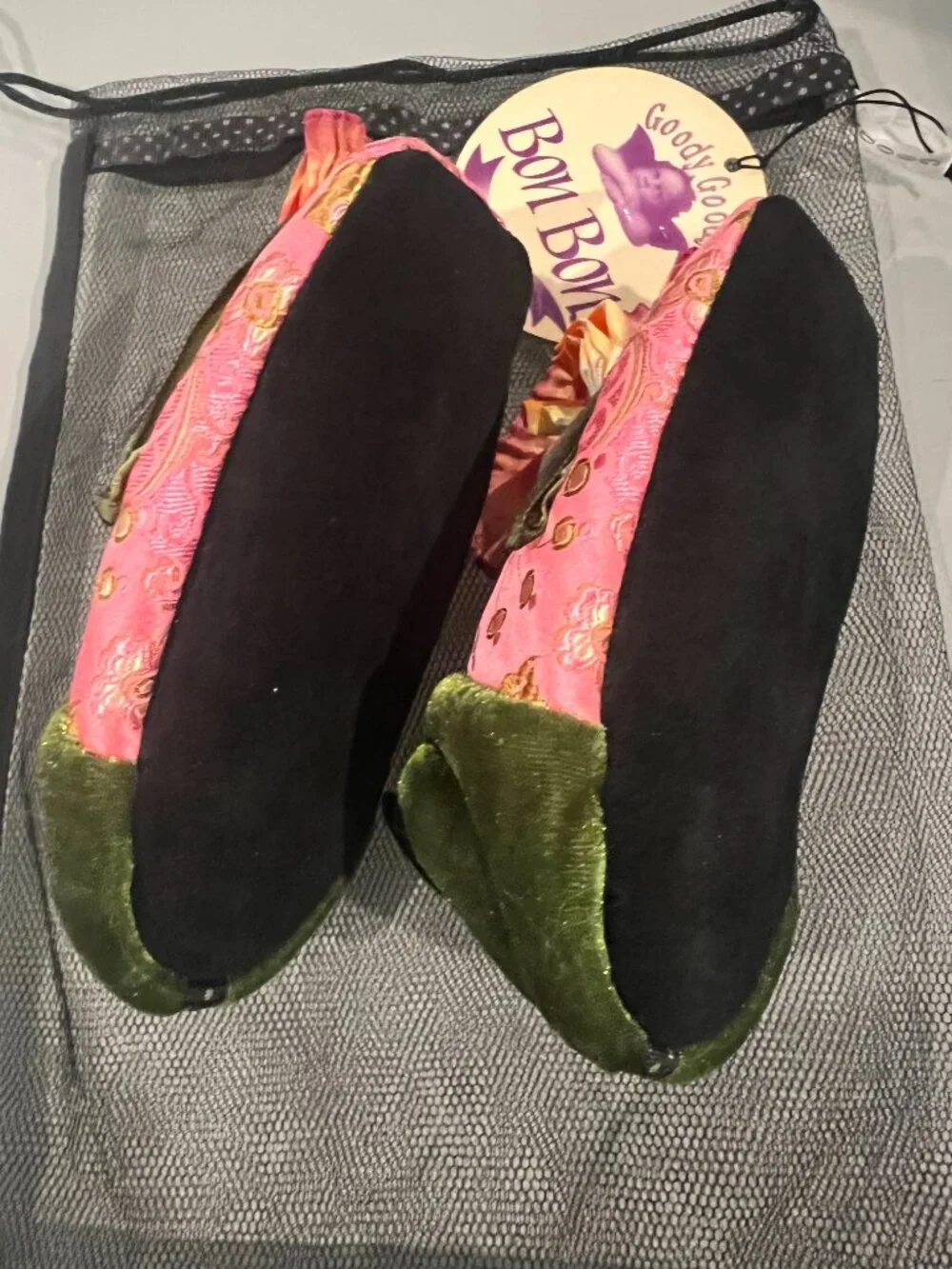 NWT Goody Goody Bon Bon Silk Slippers Child XS 12-24M Shoe Size 4